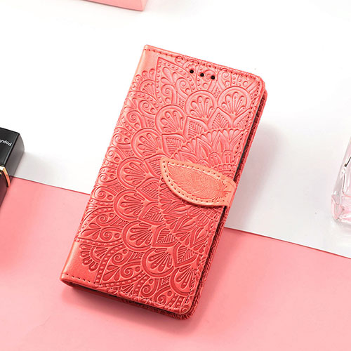 Leather Case Stands Fashionable Pattern Flip Cover Holder S08D for Huawei Honor X8 4G Red