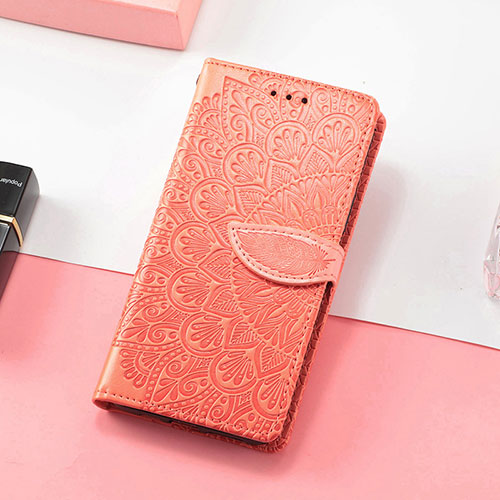 Leather Case Stands Fashionable Pattern Flip Cover Holder S08D for Huawei P40 Lite E Orange