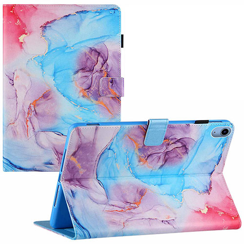 Leather Case Stands Fashionable Pattern Flip Cover Holder Y01B for Apple iPad 10.9 (2022) Sky Blue