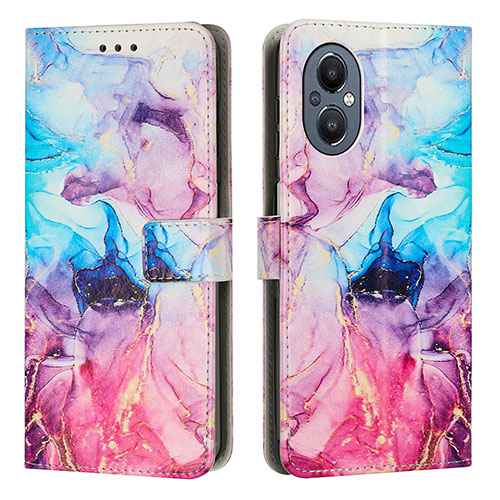 Leather Case Stands Fashionable Pattern Flip Cover Holder Y01X for Oppo A96 5G Mixed