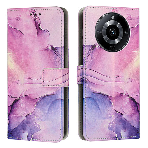 Leather Case Stands Fashionable Pattern Flip Cover Holder Y01X for Realme 11 Pro 5G Purple