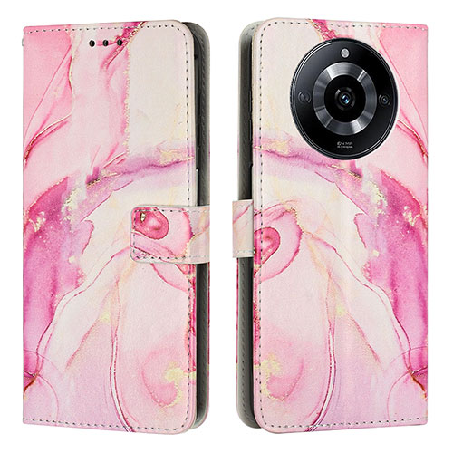 Leather Case Stands Fashionable Pattern Flip Cover Holder Y01X for Realme Narzo 60 5G Pink