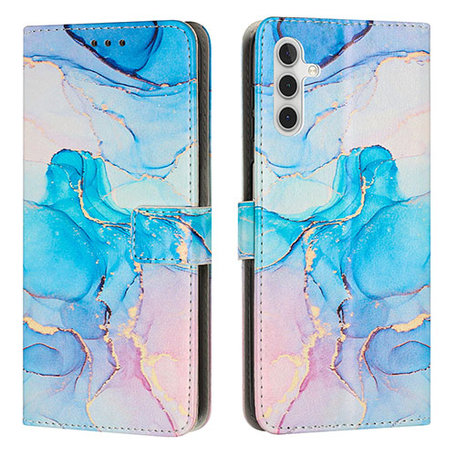 Leather Case Stands Fashionable Pattern Flip Cover Holder Y01X for Samsung Galaxy A04s Sky Blue