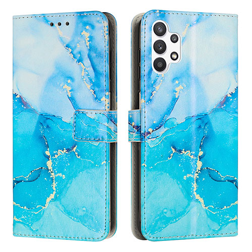 Leather Case Stands Fashionable Pattern Flip Cover Holder Y01X for Samsung Galaxy A13 4G Blue