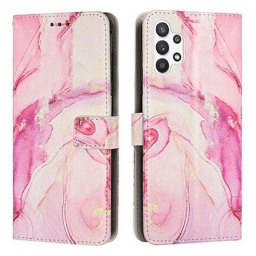 Leather Case Stands Fashionable Pattern Flip Cover Holder Y01X for Samsung Galaxy A13 4G Pink