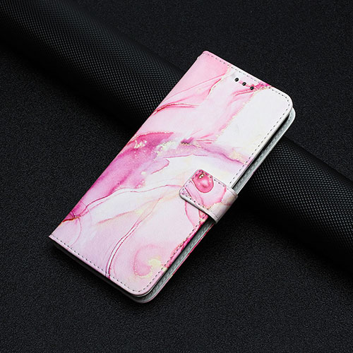 Leather Case Stands Fashionable Pattern Flip Cover Holder Y01X for Xiaomi Poco C50 Pink