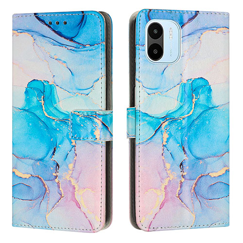 Leather Case Stands Fashionable Pattern Flip Cover Holder Y01X for Xiaomi Poco C50 Sky Blue