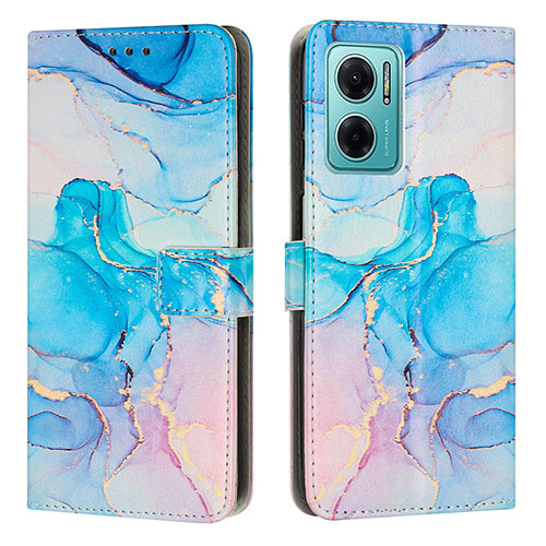 Leather Case Stands Fashionable Pattern Flip Cover Holder Y01X for Xiaomi Redmi 10 Prime Plus 5G Sky Blue