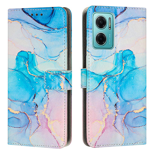 Leather Case Stands Fashionable Pattern Flip Cover Holder Y01X for Xiaomi Redmi 11 Prime 5G Sky Blue