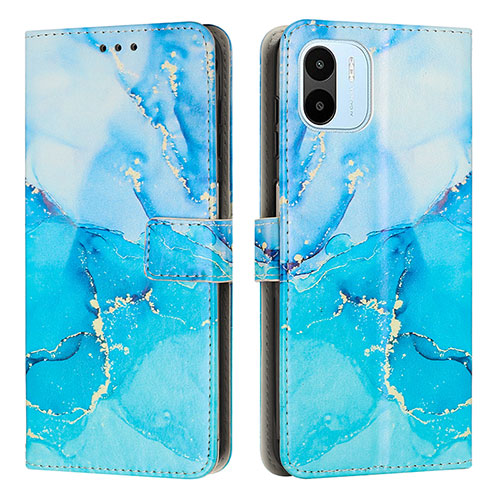 Leather Case Stands Fashionable Pattern Flip Cover Holder Y01X for Xiaomi Redmi A1 Blue