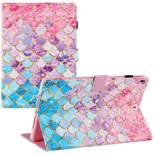 Leather Case Stands Fashionable Pattern Flip Cover Holder Y02B for Apple iPad 10.2 (2019) Colorful