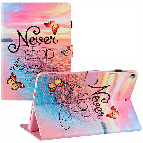 Leather Case Stands Fashionable Pattern Flip Cover Holder Y02B for Apple iPad 10.2 (2020) Pink