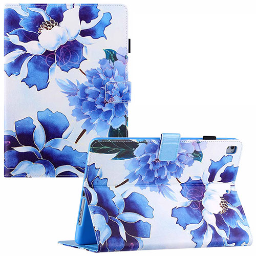 Leather Case Stands Fashionable Pattern Flip Cover Holder Y02B for Apple New iPad 9.7 (2017) Blue