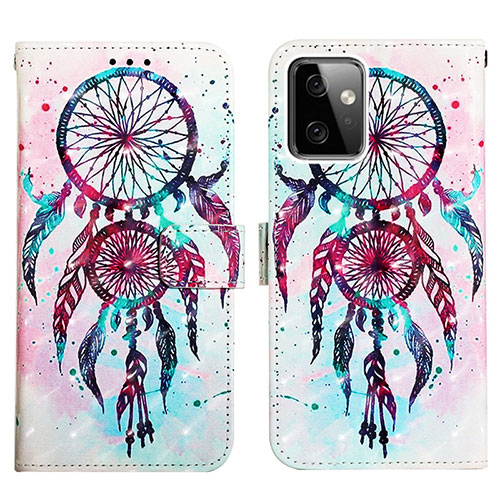 Leather Case Stands Fashionable Pattern Flip Cover Holder Y02B for Motorola Moto G Power 5G (2023) Colorful