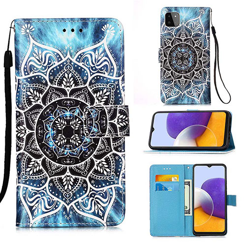 Leather Case Stands Fashionable Pattern Flip Cover Holder Y02B for Samsung Galaxy A22s 5G Mixed