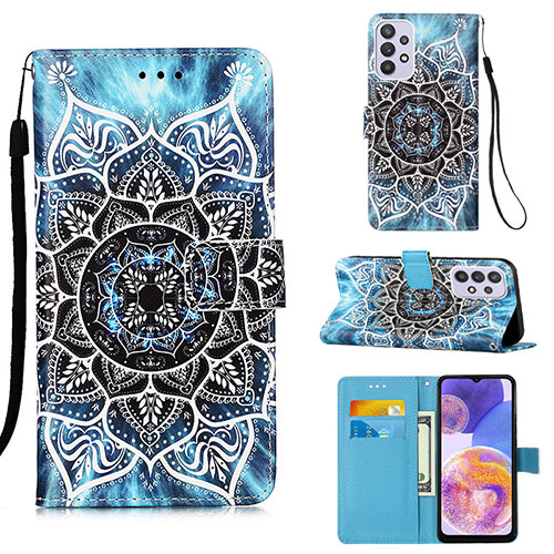 Leather Case Stands Fashionable Pattern Flip Cover Holder Y02B for Samsung Galaxy A23 5G Mixed