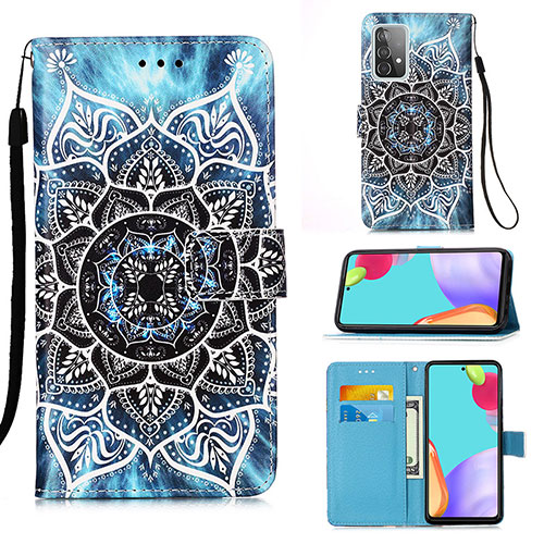 Leather Case Stands Fashionable Pattern Flip Cover Holder Y02B for Samsung Galaxy A52 5G Mixed