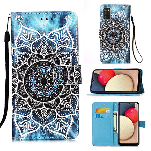 Leather Case Stands Fashionable Pattern Flip Cover Holder Y02B for Samsung Galaxy M02s Mixed