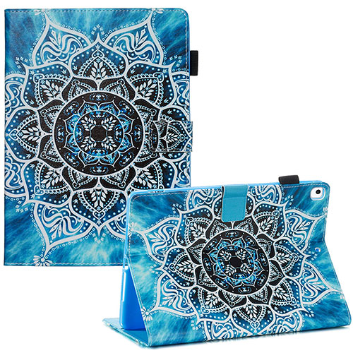 Leather Case Stands Fashionable Pattern Flip Cover Holder Y03B for Apple iPad 10.2 (2019) Sky Blue