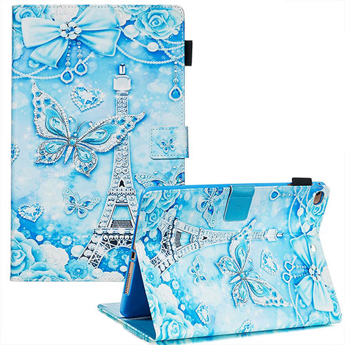 Leather Case Stands Fashionable Pattern Flip Cover Holder Y03B for Apple iPad Air 2 Mint Blue