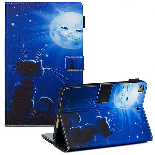 Leather Case Stands Fashionable Pattern Flip Cover Holder Y03B for Apple iPad Mini 4 Blue