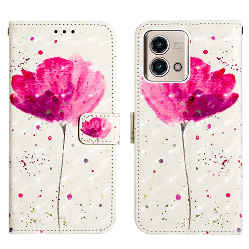 Leather Case Stands Fashionable Pattern Flip Cover Holder Y03B for Motorola Moto G Stylus (2023) 4G Pink