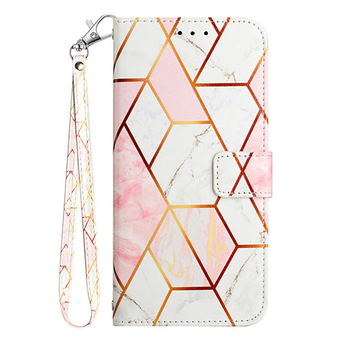 Leather Case Stands Fashionable Pattern Flip Cover Holder Y03B for Samsung Galaxy A03 White