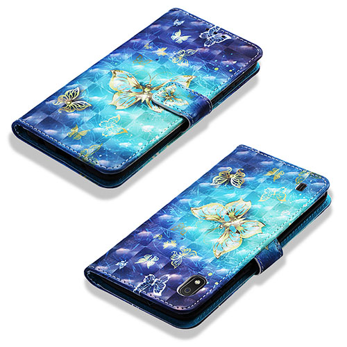 Leather Case Stands Fashionable Pattern Flip Cover Holder Y03B for Samsung Galaxy A10 Sky Blue