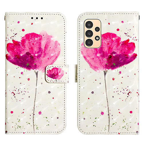 Leather Case Stands Fashionable Pattern Flip Cover Holder Y03B for Samsung Galaxy A13 4G Pink