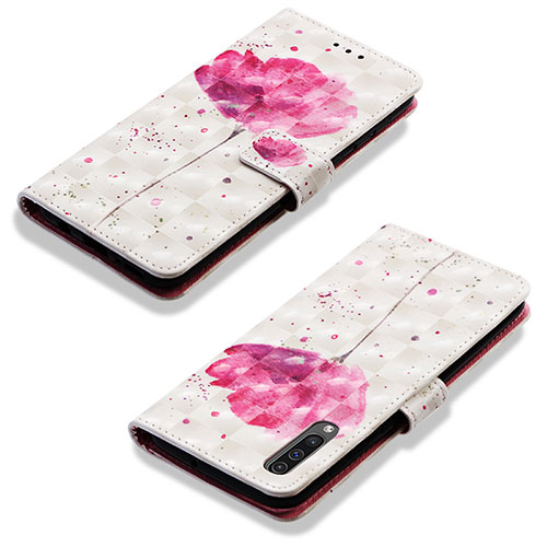 Leather Case Stands Fashionable Pattern Flip Cover Holder Y03B for Samsung Galaxy A50 Pink