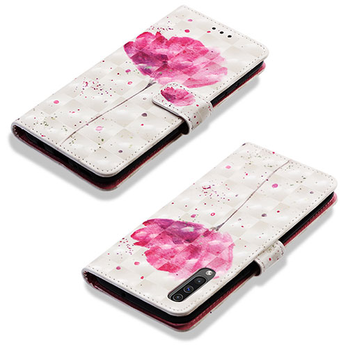 Leather Case Stands Fashionable Pattern Flip Cover Holder Y03B for Samsung Galaxy A50S Pink