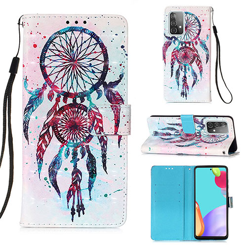 Leather Case Stands Fashionable Pattern Flip Cover Holder Y03B for Samsung Galaxy A52 5G Mixed