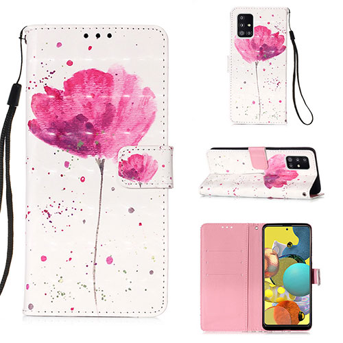 Leather Case Stands Fashionable Pattern Flip Cover Holder Y03B for Samsung Galaxy M40S Pink