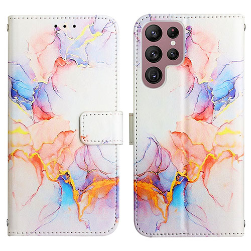 Leather Case Stands Fashionable Pattern Flip Cover Holder Y03B for Samsung Galaxy S25 Ultra 5G Colorful