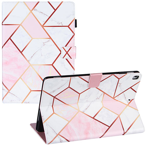 Leather Case Stands Fashionable Pattern Flip Cover Holder Y04B for Apple iPad 10.2 (2019) Pink