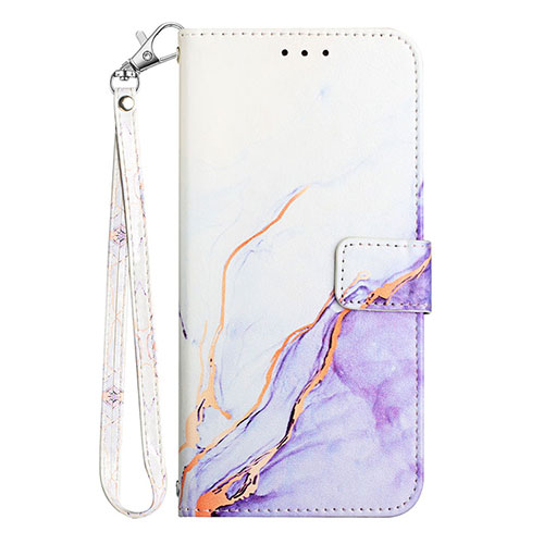 Leather Case Stands Fashionable Pattern Flip Cover Holder Y04B for Huawei Honor Magic5 Pro 5G Purple