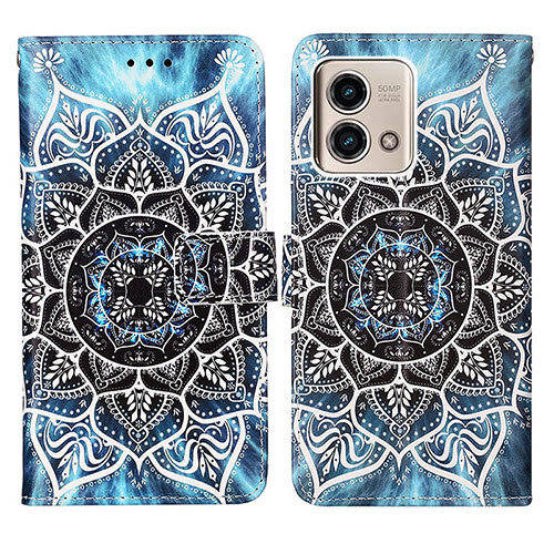 Leather Case Stands Fashionable Pattern Flip Cover Holder Y04B for Motorola Moto G Stylus (2023) 4G Blue