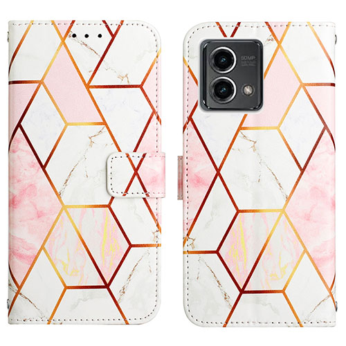 Leather Case Stands Fashionable Pattern Flip Cover Holder Y04B for Motorola Moto G Stylus (2023) 4G White