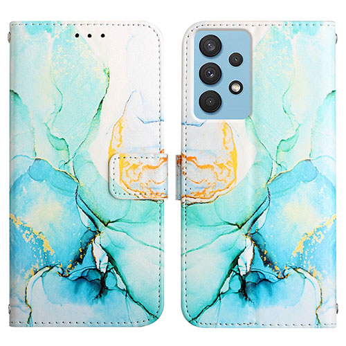 Leather Case Stands Fashionable Pattern Flip Cover Holder Y04B for Samsung Galaxy A13 4G Green