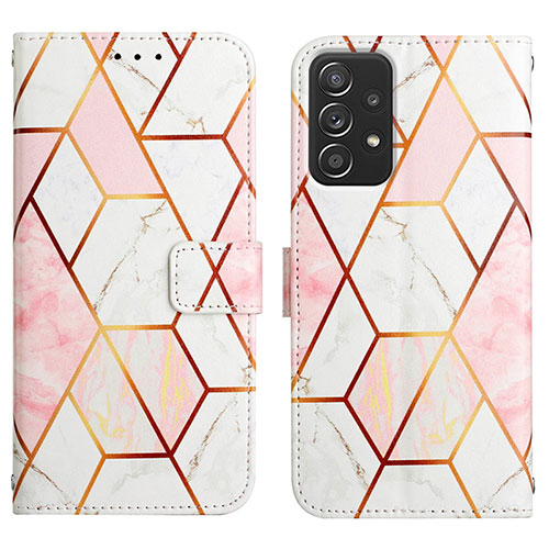 Leather Case Stands Fashionable Pattern Flip Cover Holder Y04B for Samsung Galaxy A23 4G White