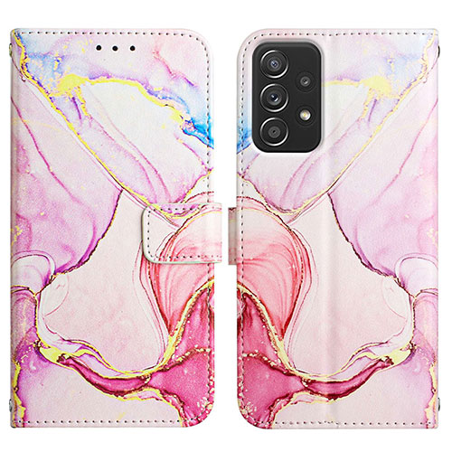 Leather Case Stands Fashionable Pattern Flip Cover Holder Y04B for Samsung Galaxy A23 5G Pink