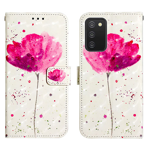 Leather Case Stands Fashionable Pattern Flip Cover Holder Y04B for Samsung Galaxy F02S SM-E025F Pink