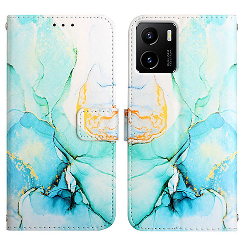 Leather Case Stands Fashionable Pattern Flip Cover Holder Y04B for Vivo Y10 t1 Green