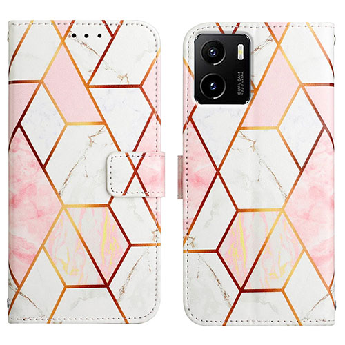 Leather Case Stands Fashionable Pattern Flip Cover Holder Y04B for Vivo Y15A White