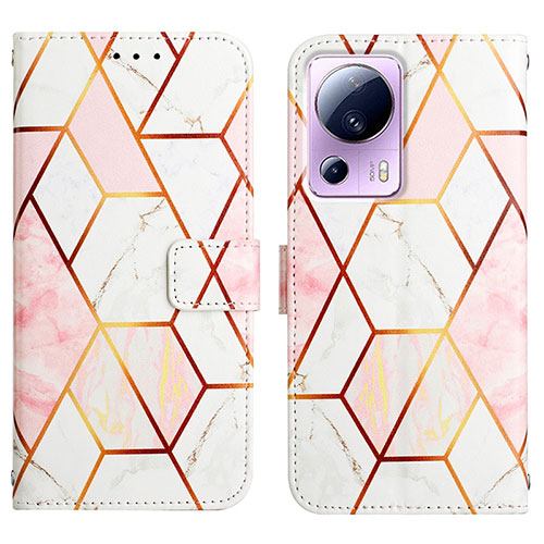 Leather Case Stands Fashionable Pattern Flip Cover Holder Y04B for Xiaomi Civi 2 5G White