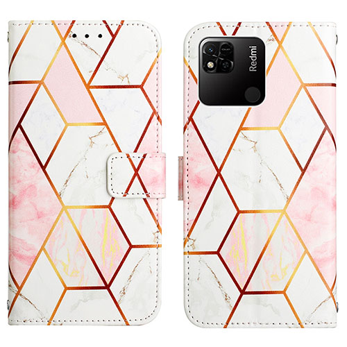 Leather Case Stands Fashionable Pattern Flip Cover Holder Y04B for Xiaomi POCO C31 White