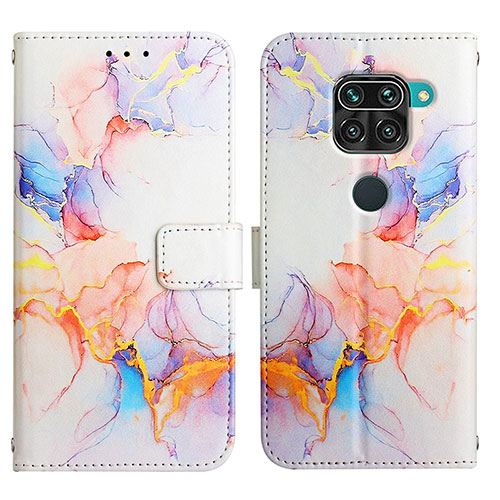 Leather Case Stands Fashionable Pattern Flip Cover Holder Y04B for Xiaomi Redmi 10X 4G Blue