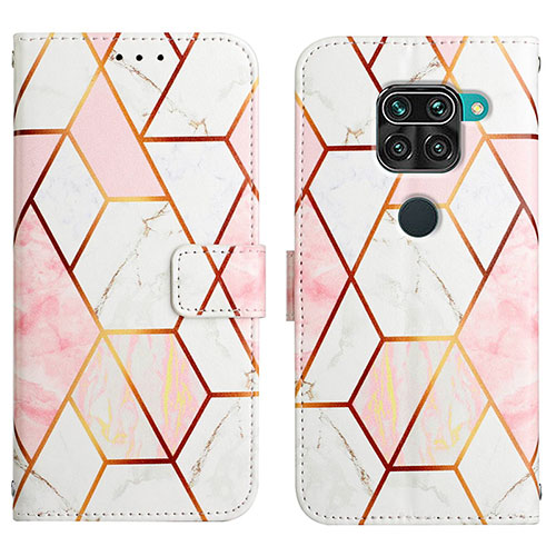 Leather Case Stands Fashionable Pattern Flip Cover Holder Y04B for Xiaomi Redmi 10X 4G White
