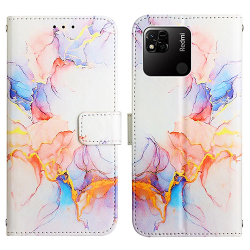 Leather Case Stands Fashionable Pattern Flip Cover Holder Y04B for Xiaomi Redmi 9 Activ Blue