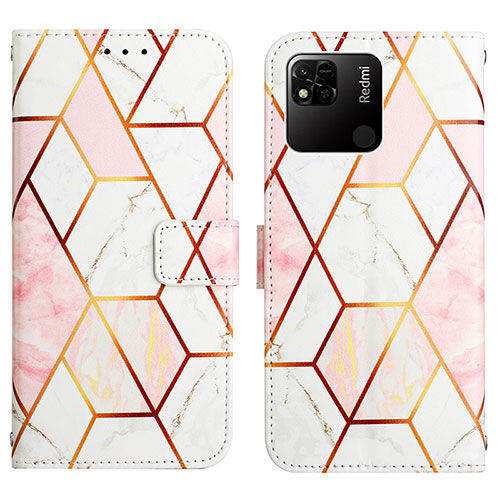 Leather Case Stands Fashionable Pattern Flip Cover Holder Y04B for Xiaomi Redmi 9C White